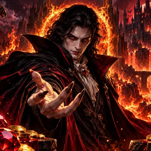 Blood & Shadow cover, a dark inferno-themed high-volatility slot