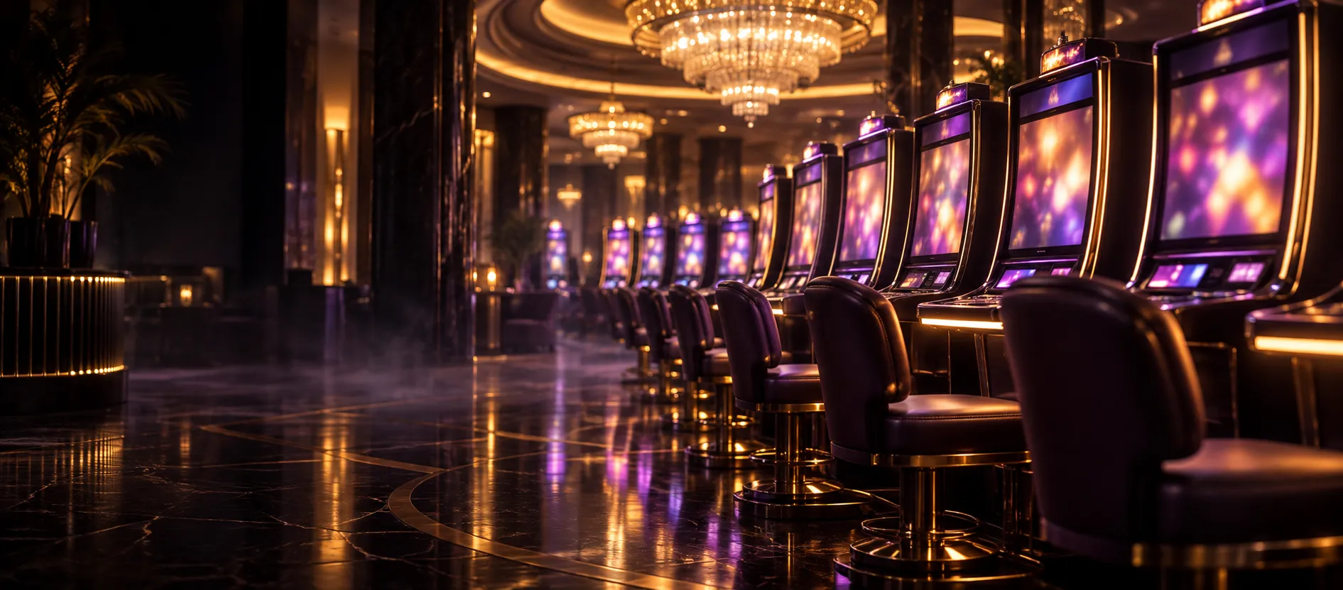 Slot floor atmosphere for the Here2Win Casino slots guide