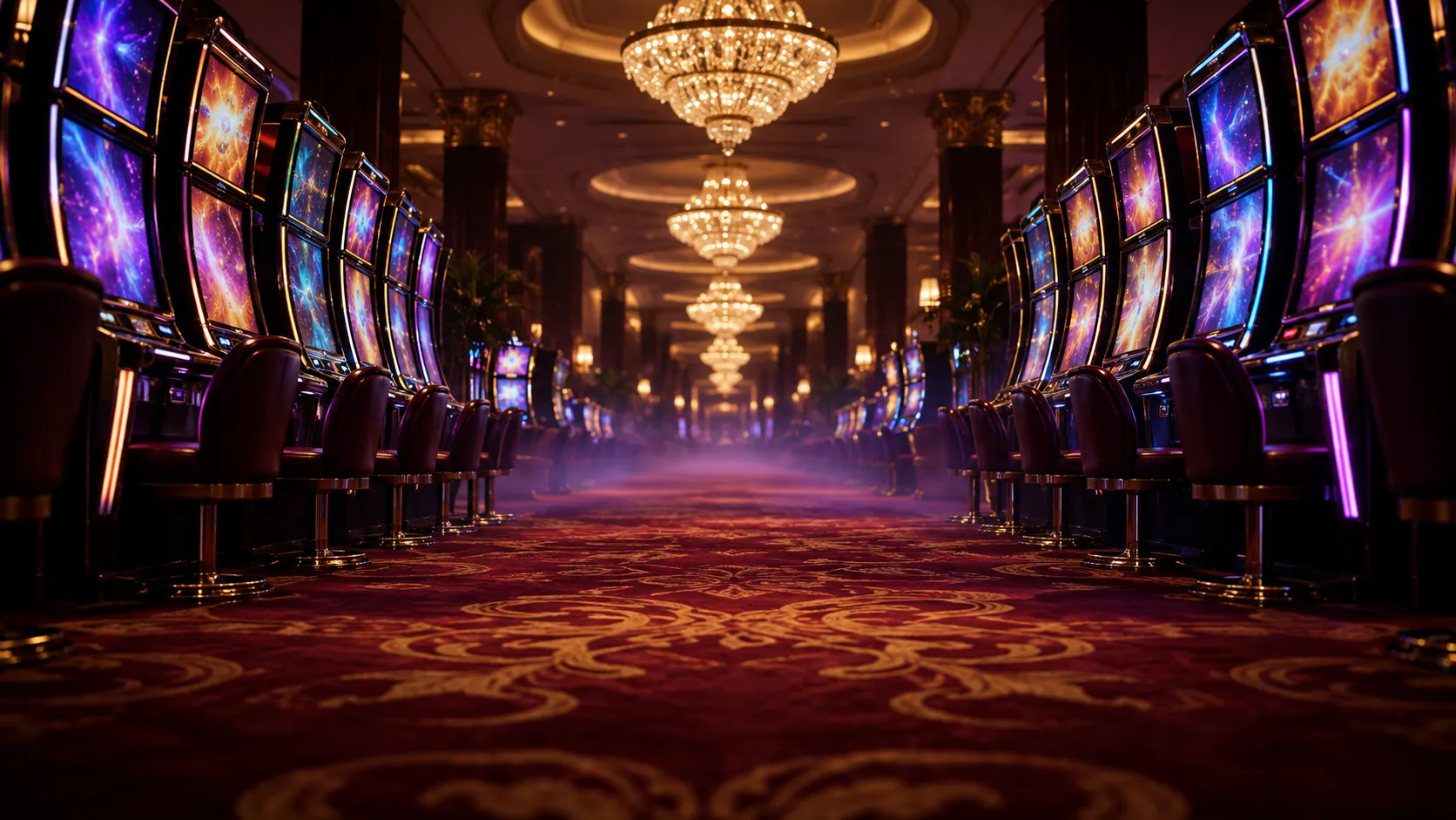 Empty luxury casino game hall